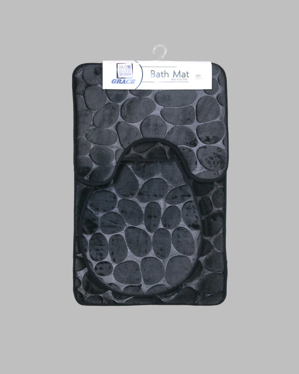 Black Bath Mat Set – 3-Piece