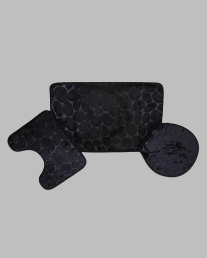 Black Bath Mat Set – 3-Piece