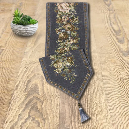 Grey H-Jacquard Table Runner (210 CM)