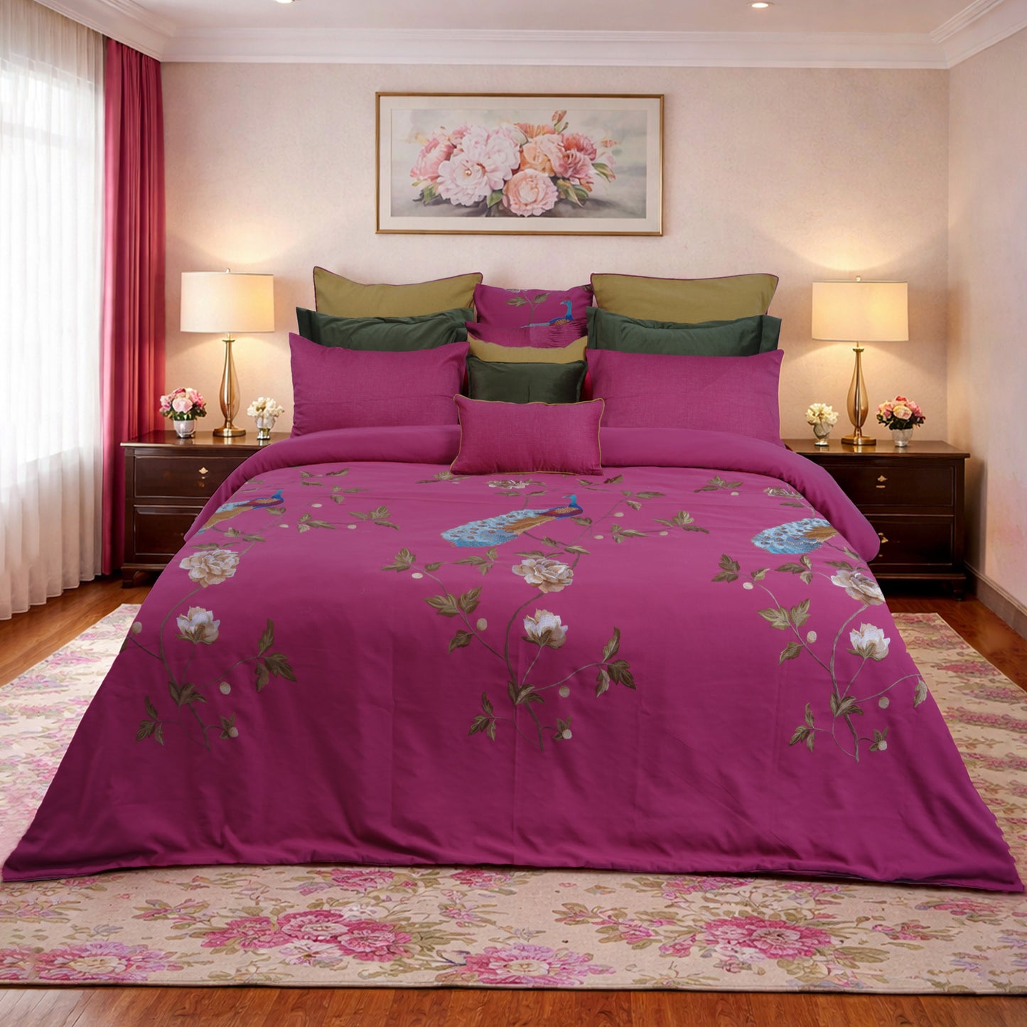 Fuchsia Royale HL Signature Luxury Bed Linen Set by Hira Lari
