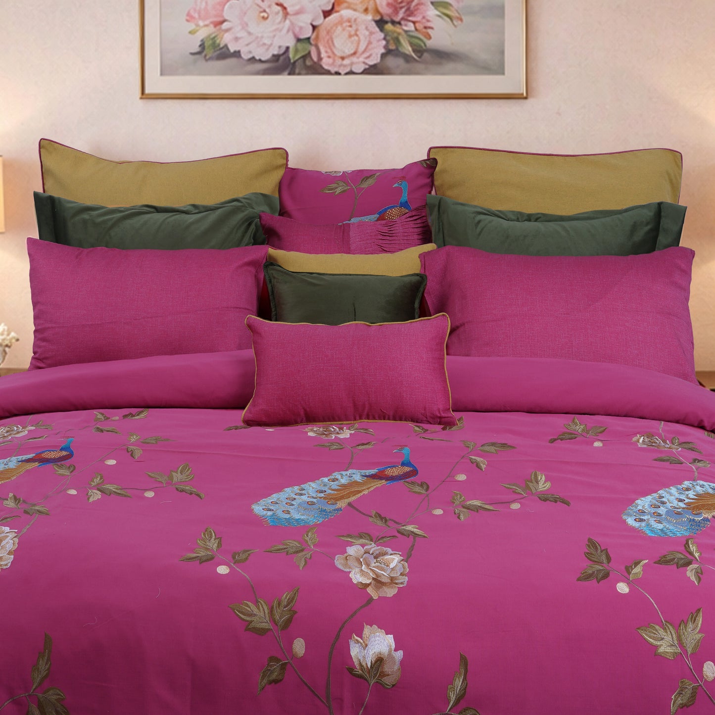 Fuchsia Royale HL Signature Luxury Bed Linen Set by Hira Lari