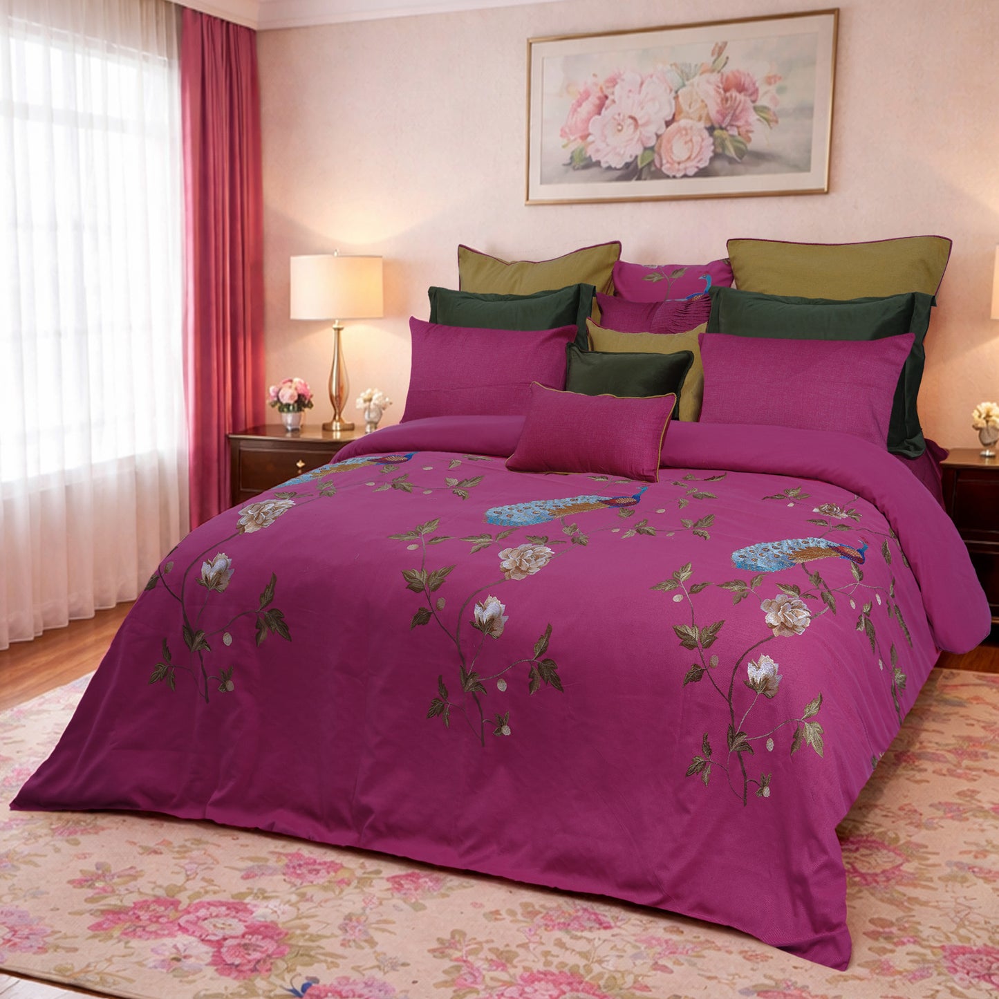 Fuchsia Royale HL Signature Luxury Bed Linen Set by Hira Lari
