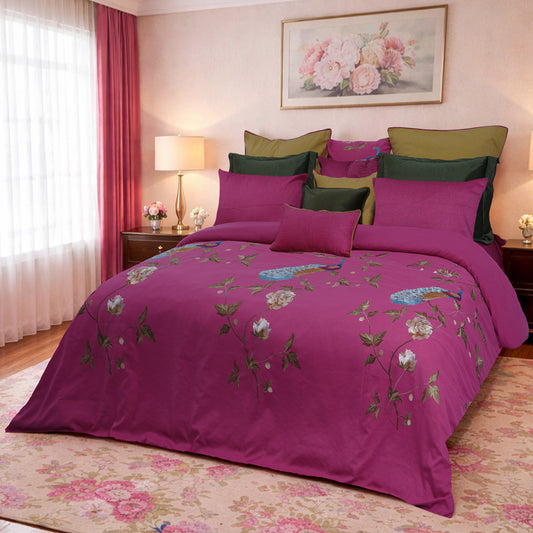 Fuchsia Royale HL Signature Luxury Bed Linen Set by Hira Lari