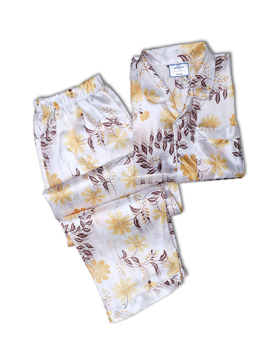 Leaf Yellow Printed Nightwear