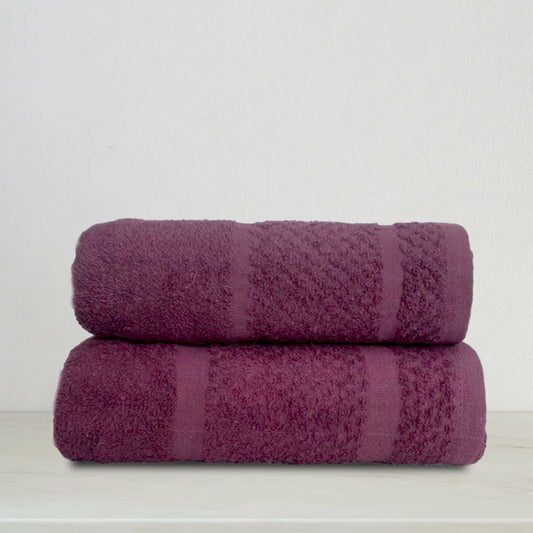 Maroon Fancy Bath Towel Set (2-Piece) | OPP