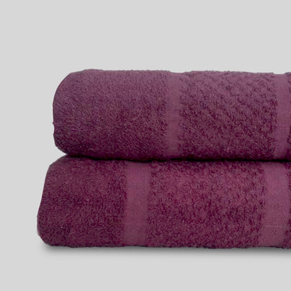 Maroon Fancy Bath Towel Set (2-Piece) | OPP