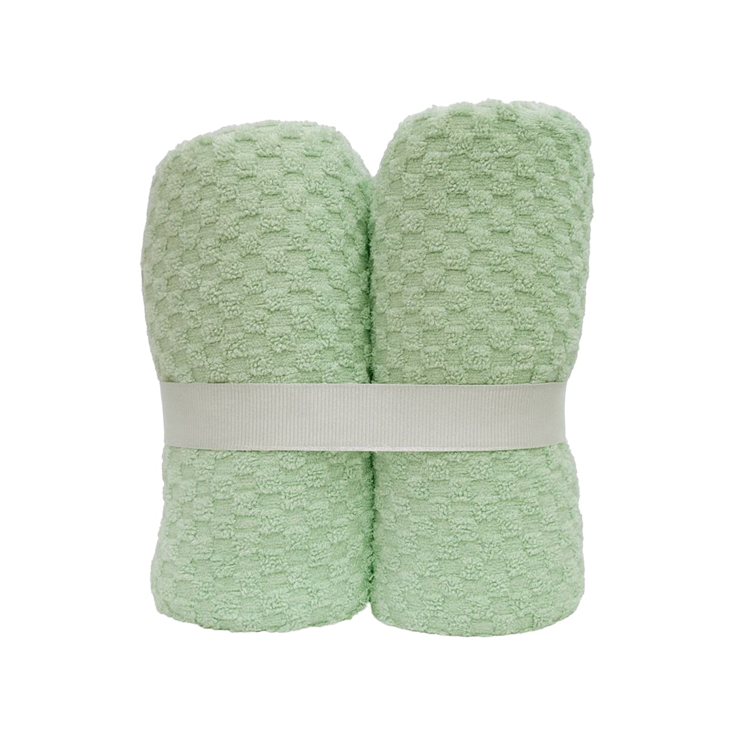 Light Green – Turban Towel Set (Pack of 2)
