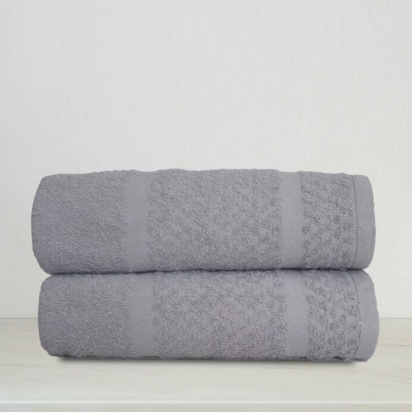 Bath Towel Set Silver (Pk of 2)