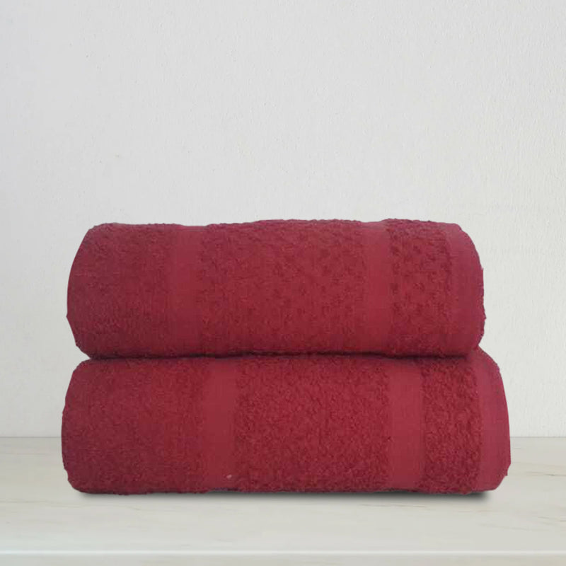 Bath Towel Set Red (Pk of 2)