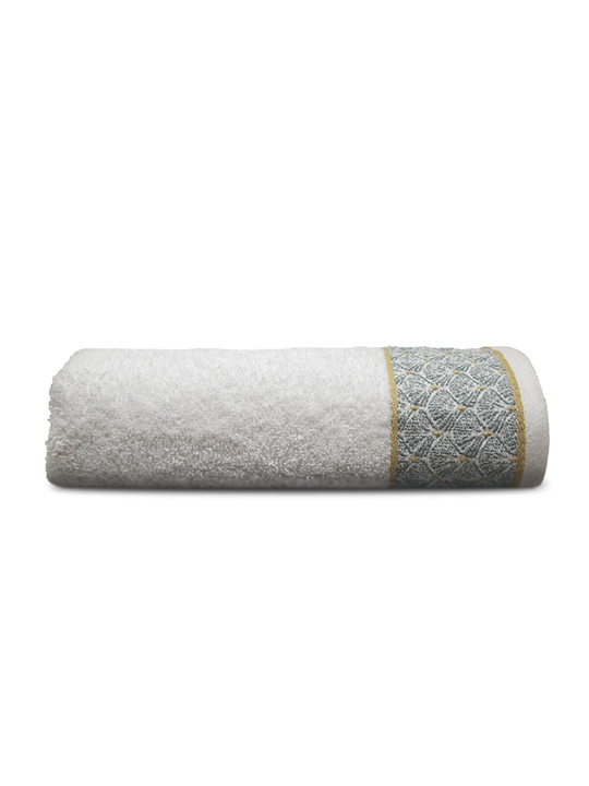 Hand Towel Jacquard Emb (White)
