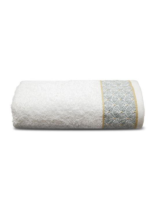 Hand Towel Jacquard Emb (White)