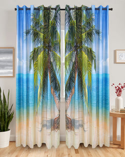 Curtain Lining (Palm Tree Bright Blue)