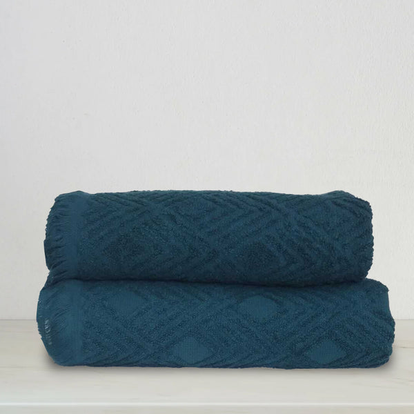 Blue Coral Bath Towel Set Jacquard (Pk of 2)