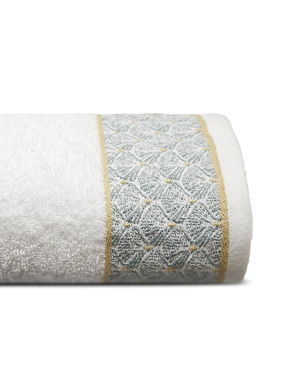 Hand Towel Jacquard Emb (White)