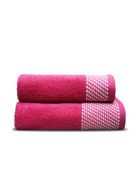 Two Pieces Towel Set (Fuchsia)