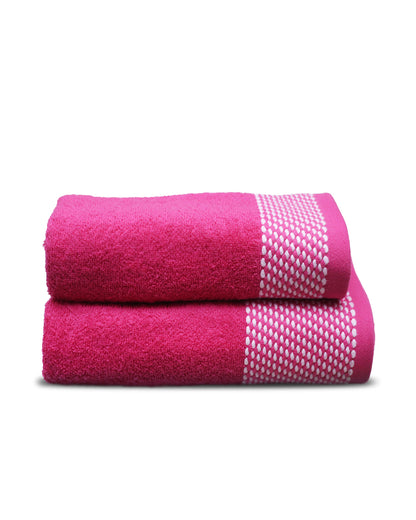 Two Pieces Towel Set (Fuchsia)