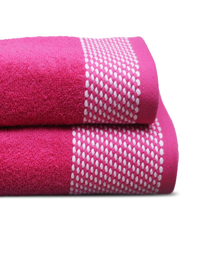 Two Pieces Towel Set (Fuchsia)