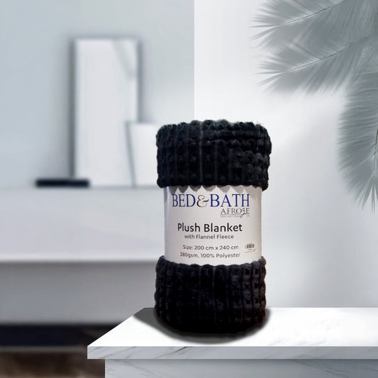 Plush Blanket – Flannel Fleece | Charcoal Grey
