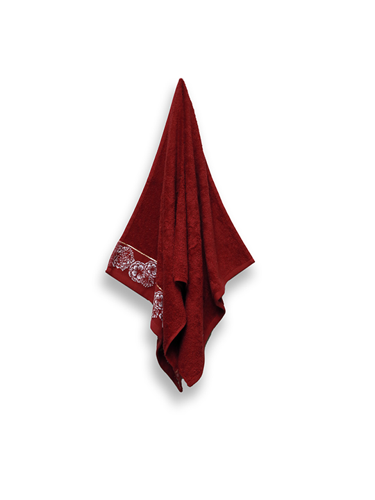 Hand Towel Jacquard Emb. (Maroon)