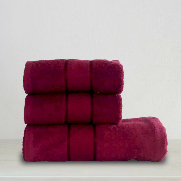 Maroon Towel Set Fancy (Pk of 3)