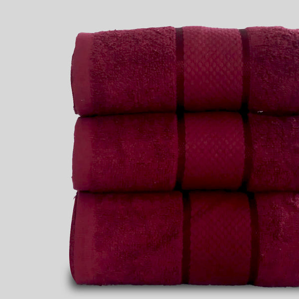 Maroon Towel Set Fancy (Pk of 3)