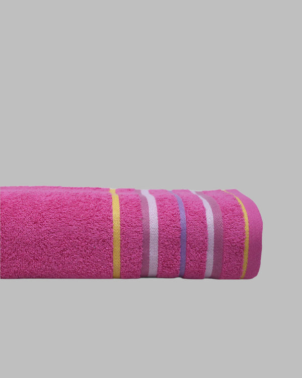 Bath Towel Stripes (Fushia Pink)