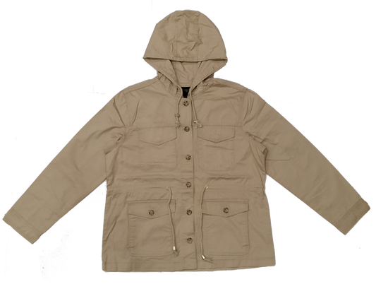 Wild Mushroom Hooded Denim Jacket