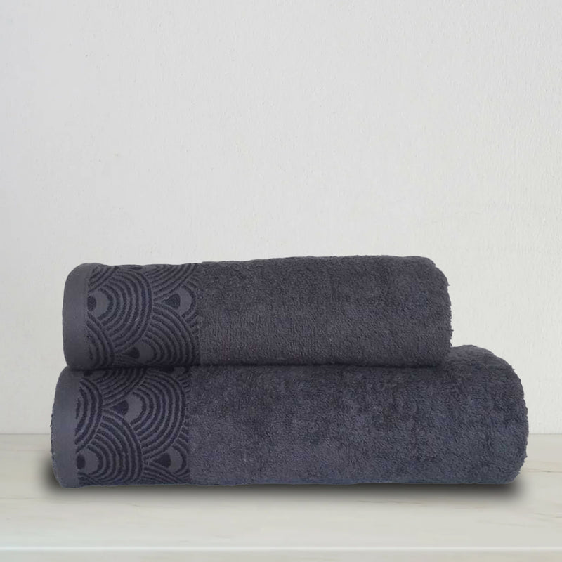 Charcoal Towel Set Jacquard (Pk of 2)