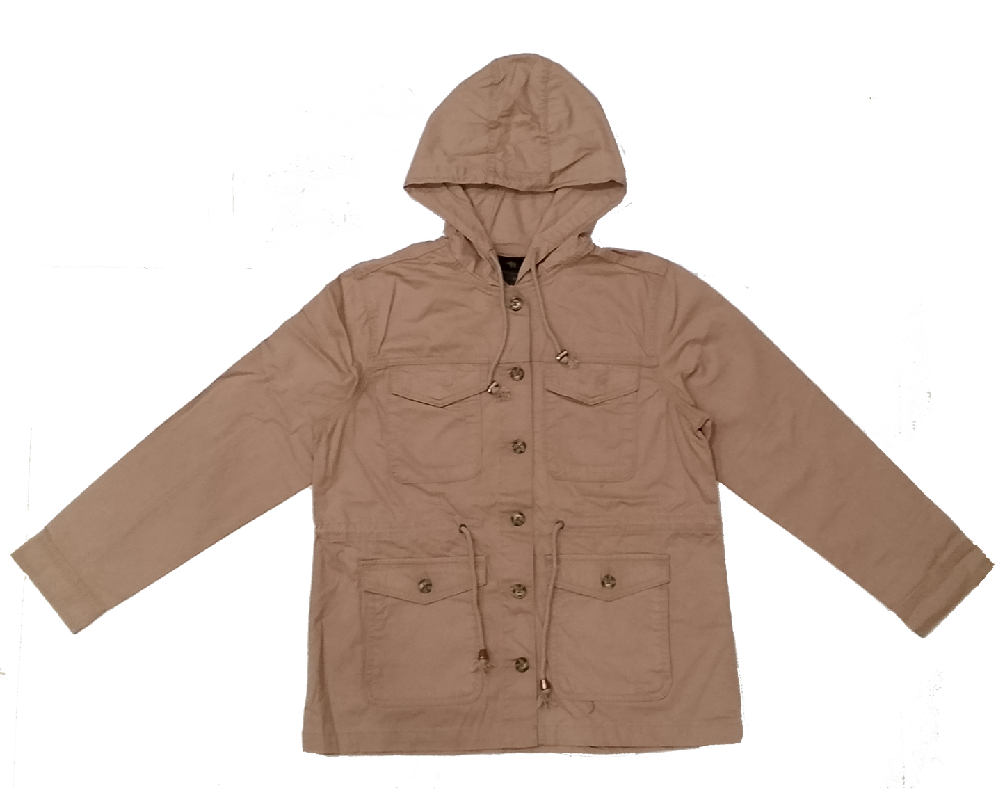 Pale Khaki Hooded Denim Jacket