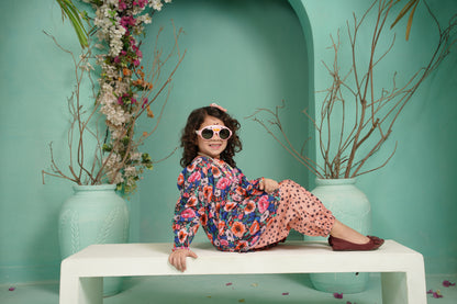 Dark Bloom | HL Lawn Suit 2 Pieces Stitched | Kids