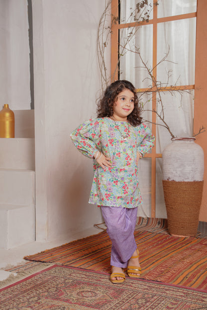 Floriette | HL Lawn Suit 2 Pieces Stitched | Kids