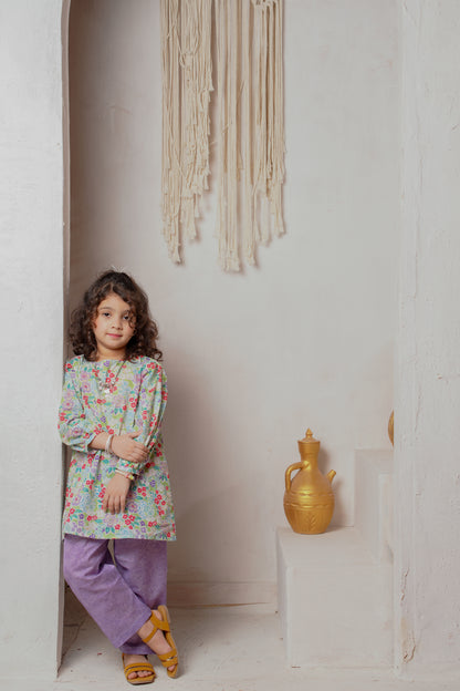 Floriette | HL Lawn Suit 2 Pieces Stitched | Kids