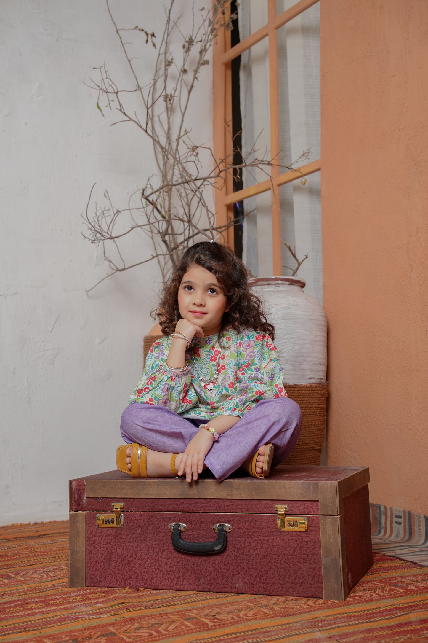 Floriette | HL Lawn Suit 2 Pieces Stitched | Kids