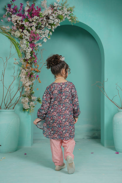 Gloom Bloom | HL Lawn Suit 2 Pieces Stitched | Kids