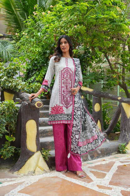 Ashni by Hira Lari | 3PC Unstitched Lawn Suit | HL-07 | Lawn 2025