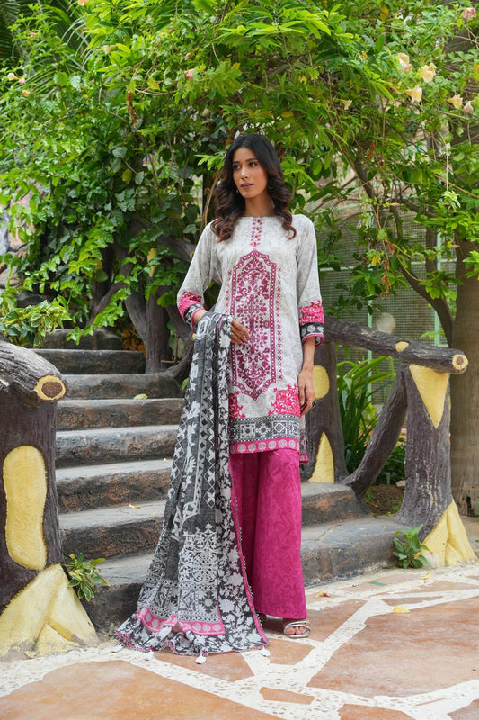 Ashni by Hira Lari | 3PC Unstitched Lawn Suit | HL-07 | Lawn 2025
