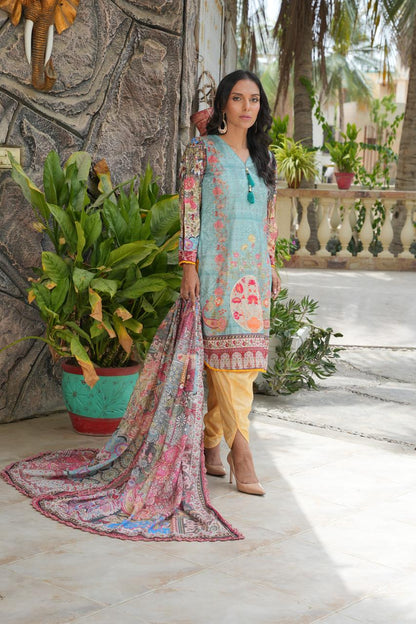Bluzaar by Hira Lari | 3PC Unstitched Lawn Suit | HL-10 | Lawn 2025