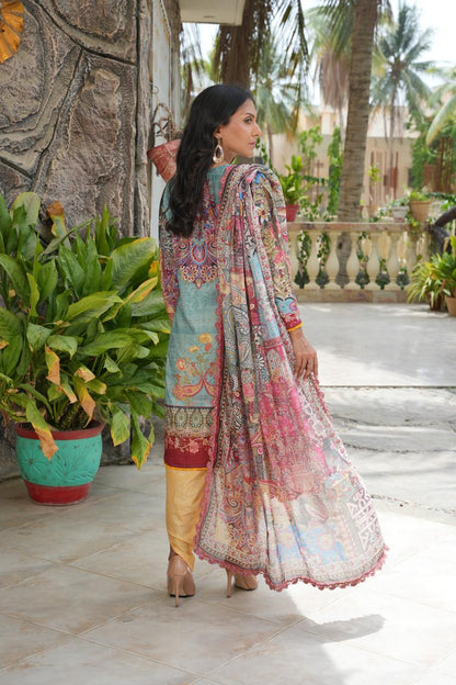 Bluzaar by Hira Lari | 3PC Unstitched Lawn Suit | HL-10 | Lawn 2025
