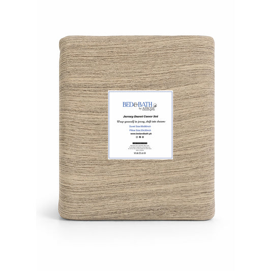 Jersey Duvet Cover Set – Soft Stretch Knit Bedding (Brown)