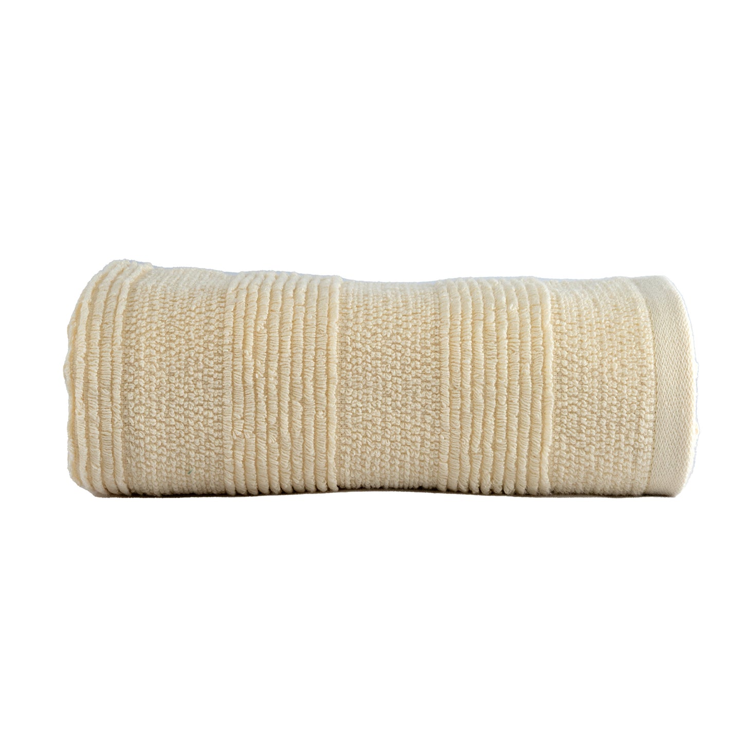 Cream - HL - Park Lane Hand Towel – 550 GSM | High Low Rib Stripe Design (50×100 cm)