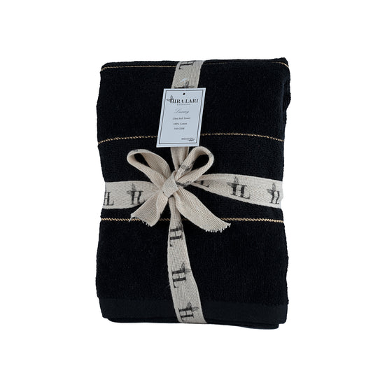 Black – HL 5th Avenue Bath Towel – 550 GSM Premium Cotton (70x140 cm)