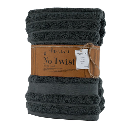 HL Zero Twist Bath Towel – 600 GSM | Charcoal | Premium Cotton (70×140 cm)