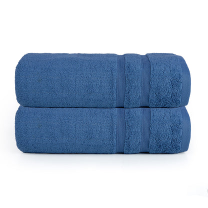 Blue Zero Twist Egyptian Bath Towel Pack of 2 – 600 GSM | 70×130 cm