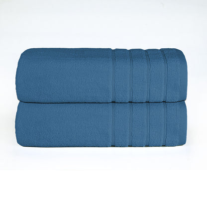 Blue Zero Twist Egyptian Bath Sheet Pack of 2 – 600 GSM | 90×140 cm