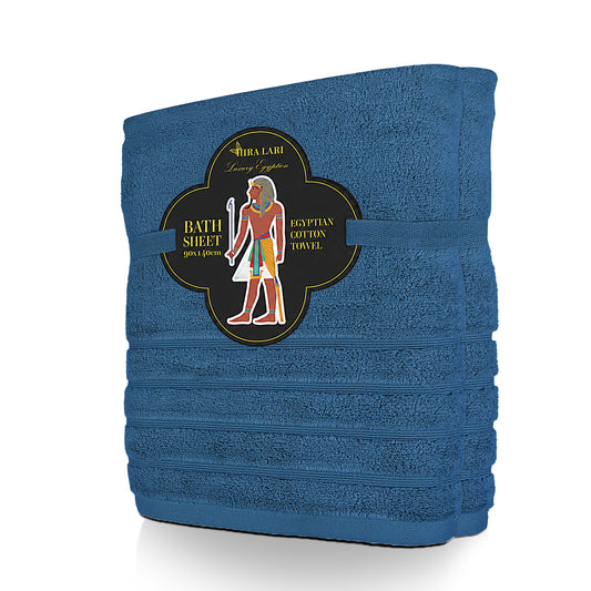 Blue Zero Twist Egyptian Bath Sheet Pack of 2 – 600 GSM | 90×140 cm