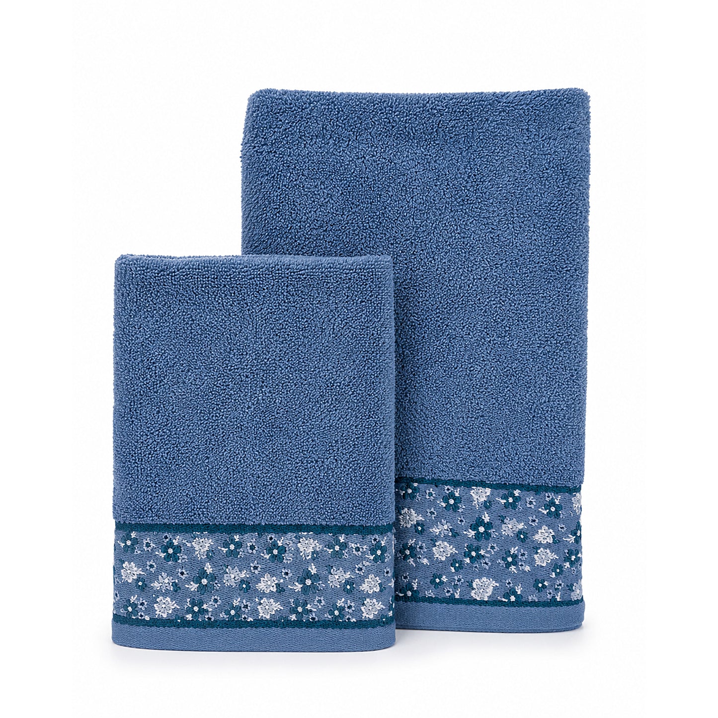 Blue – Embroidered Guest + Hand Towel Set | 2 Pcs