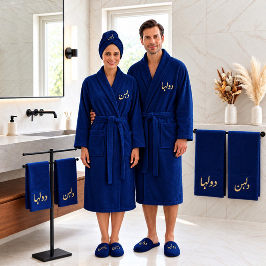 Navy – HL Luxury Bride & Groom Spa Set | 9 Pieces