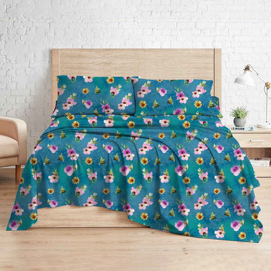 Breeze | Royal Crest Digital Print Flat Sheet Set | Single/King