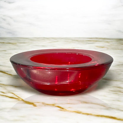 Red Glass Tealight Candle Holder