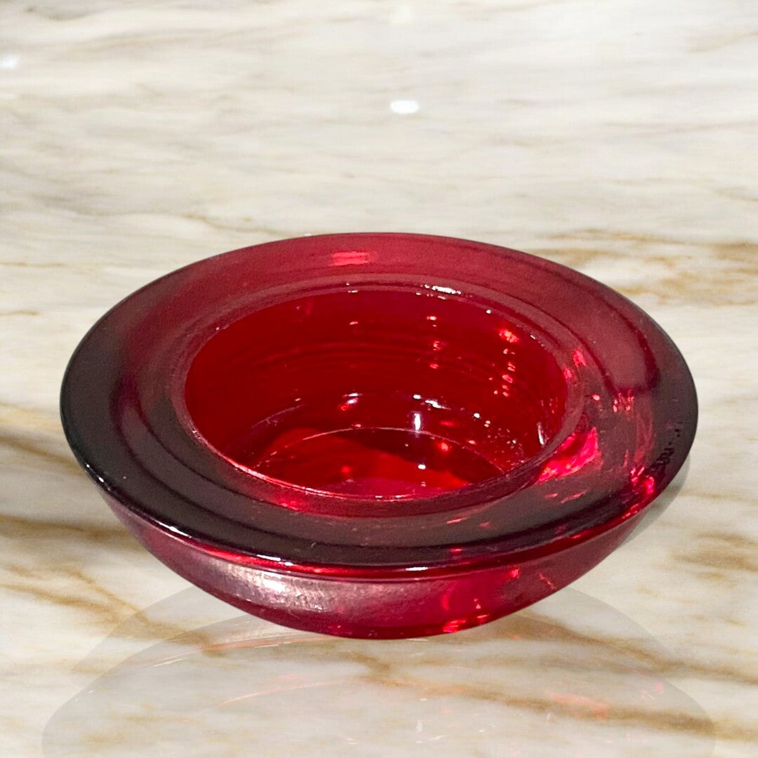 Red Glass Tealight Candle Holder